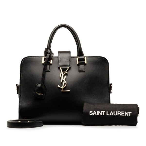 サンローラン モノグラム ベイビーカバス  ハンドバッグ ショルダーバッグ 2WAY 568853 ブラック レザー レディース SAINT LAURENT 【中古】