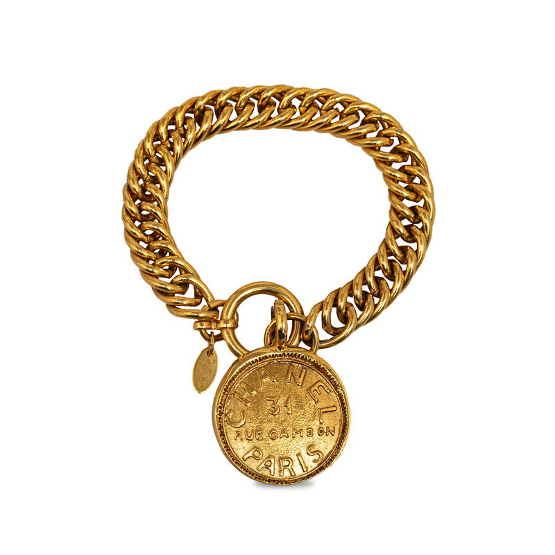 シャネル カンボンプレート メダル チェーンブレスレット ゴールド  メッキ レディース CHANEL 【中古】