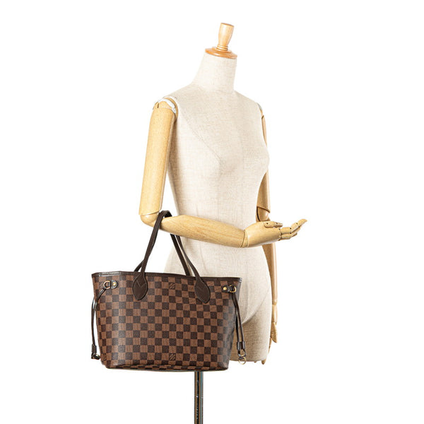 ルイ ヴィトン ダミエ ネヴァーフルPM　 トートバッグ ハンドバッグ N41359 エベヌ ブラウン PVC レザー レディース LOUIS VUITTON 【中古】
