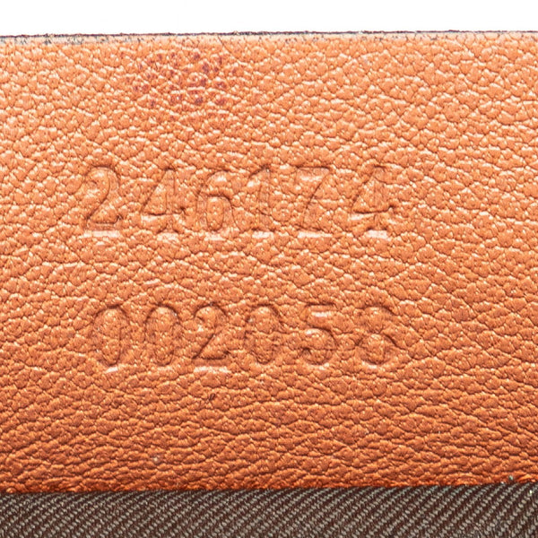 グッチ GGキャンバス バンブー ポーチ 246174 ベージュ ピンク キャンバス レザー レディース GUCCI 【中古】