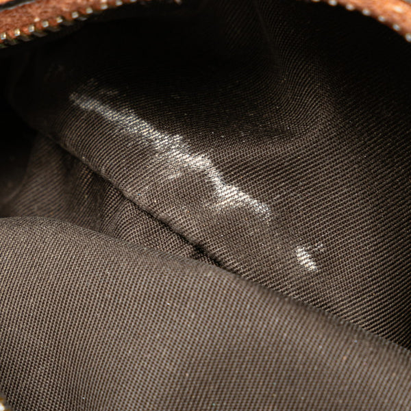 グッチ GGキャンバス バンブー ポーチ 246174 ベージュ ピンク キャンバス レザー レディース GUCCI 【中古】