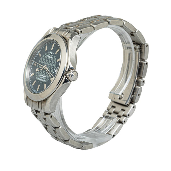 オメガ シーマスター120 ジャックマイヨール1997 腕時計 2500.80 自動巻き ネイビー文字盤 ステンレススチール メンズ OMEGA 【中古】