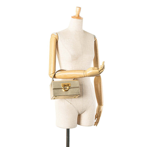 サルヴァトーレフェラガモ ガンチーニ バニティバッグ ハンドバッグ AQ-216154 ゴールド レザー レディース Salvatore Ferragamo 【中古】