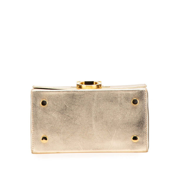 サルヴァトーレフェラガモ ガンチーニ バニティバッグ ハンドバッグ AQ-216154 ゴールド レザー レディース Salvatore Ferragamo 【中古】