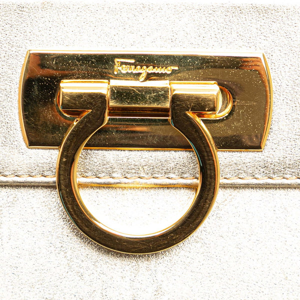 サルヴァトーレフェラガモ ガンチーニ バニティバッグ ハンドバッグ AQ-216154 ゴールド レザー レディース Salvatore Ferragamo 【中古】