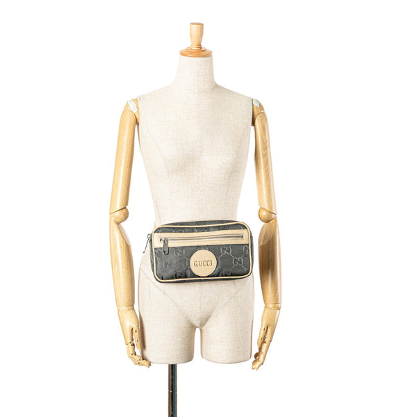 グッチ GGナイロン オフ ザ グリッド ベルトバッグ ウエストバッグ ボディバッグ 631341 グレー ベージュ ナイロン レザー レディース GUCCI 【中古】