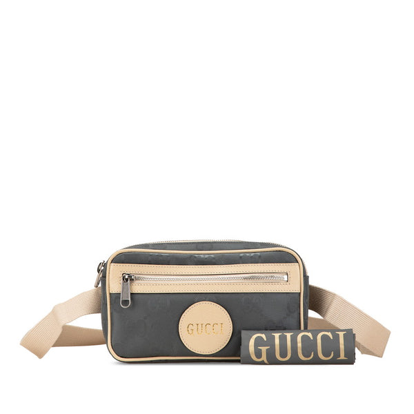 グッチ GGナイロン オフ ザ グリッド ベルトバッグ ウエストバッグ ボディバッグ 631341 グレー ベージュ ナイロン レザー レディース GUCCI 【中古】