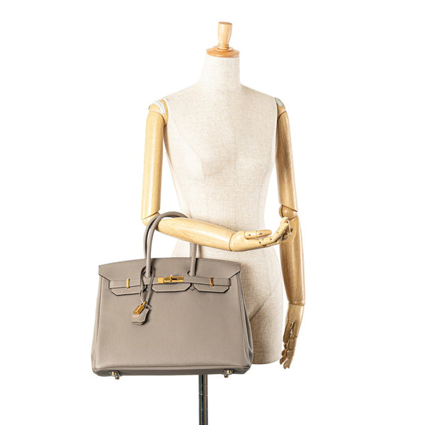 エルメス バーキン35 ハンドバッグ グリアスファルト トゴ レディース HERMES 【中古】