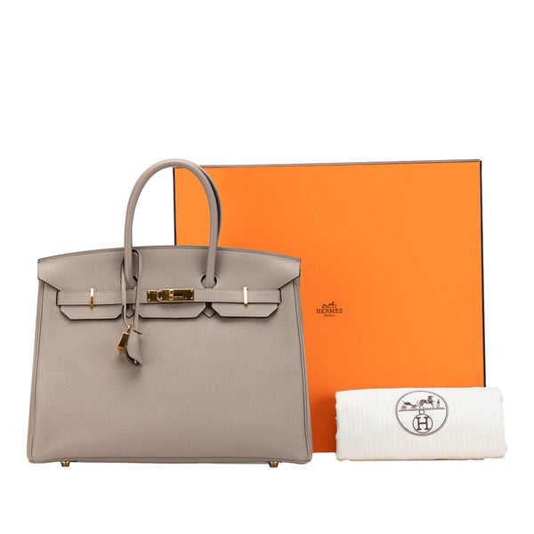 エルメス バーキン35 ハンドバッグ グリアスファルト トゴ レディース HERMES 【中古】