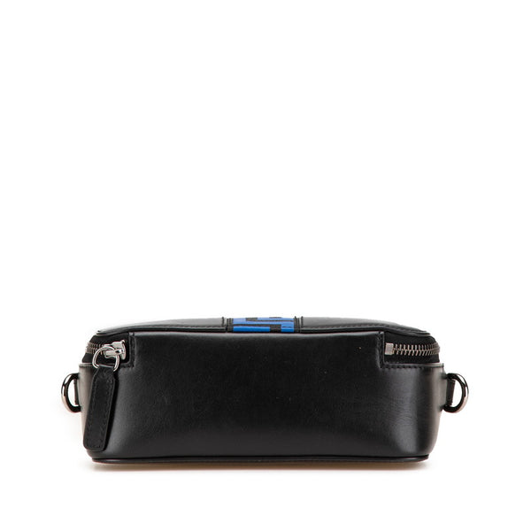 ヴェルサーチェ ショルダーバッグ ブラック ブルー レザー レディース VERSACE 【中古】