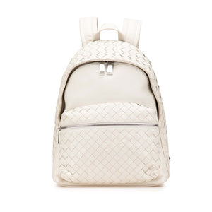 ボッテガヴェネタ イントレチャート リュック バックパック トラバーチン ホワイト レザー レディース BOTTEGAVENETA 【中古】