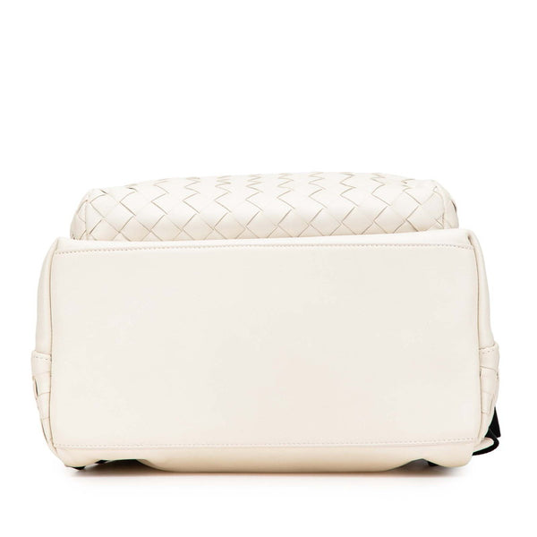 ボッテガヴェネタ イントレチャート リュック バックパック トラバーチン ホワイト レザー レディース BOTTEGAVENETA 【中古】