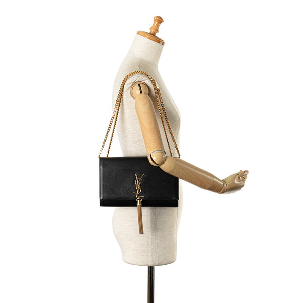 サンローラン モノグラム クラシックケイト タッセル ハンドバッグ ショルダーバッグ 2WAY 354119 ブラック レザー レディース SAINT LAURENT 【中古】