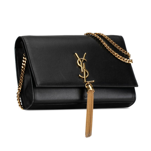 サンローラン モノグラム クラシックケイト タッセル ハンドバッグ ショルダーバッグ 2WAY 354119 ブラック レザー レディース SAINT LAURENT 【中古】