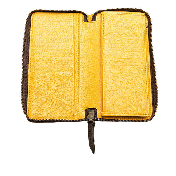 グッチ GGスプリーム ネオヴィンテージ 長財布 473953 ベージュ ブラウン PVC レザー レディース GUCCI 【中古】