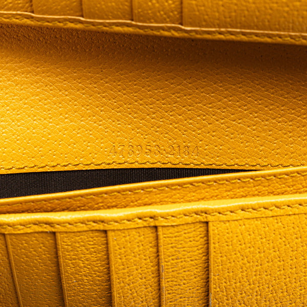 グッチ GGスプリーム ネオヴィンテージ 長財布 473953 ベージュ ブラウン PVC レザー レディース GUCCI 【中古】