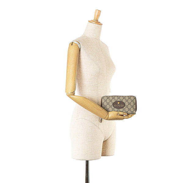 グッチ GGスプリーム ネオヴィンテージ 長財布 473953 ベージュ ブラウン PVC レザー レディース GUCCI 【中古】