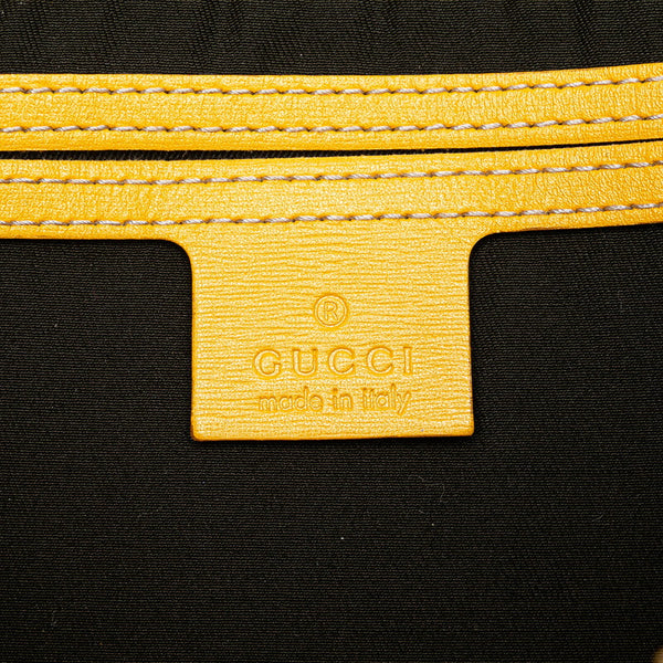 グッチ GGスプリーム ワンショルダーバッグ ハンドバッグ 189898 492174 ホワイト イエロー PVC レザー レディース GUCCI 【中古】