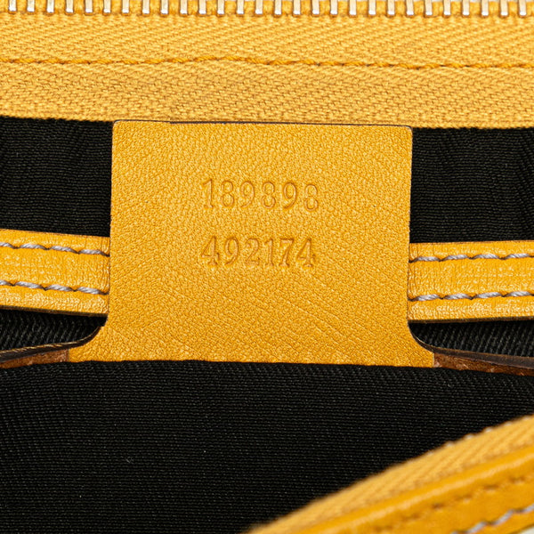 グッチ GGスプリーム ワンショルダーバッグ ハンドバッグ 189898 492174 ホワイト イエロー PVC レザー レディース GUCCI 【中古】