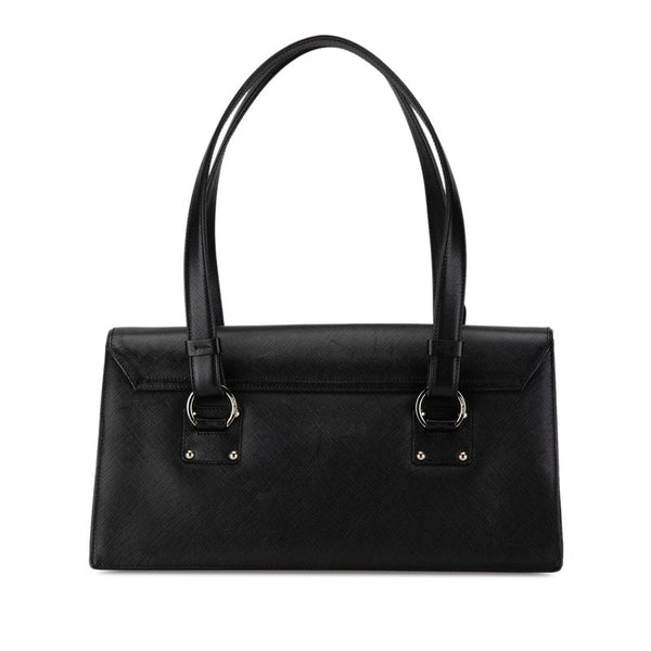 サルヴァトーレフェラガモ ガンチーニ ハンドバッグ トートバッグ FI‐21 6854 ブラック レザー レディース Salvatore Ferragamo 【中古】