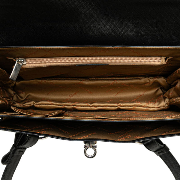 サルヴァトーレフェラガモ ガンチーニ ハンドバッグ トートバッグ FI‐21 6854 ブラック レザー レディース Salvatore Ferragamo 【中古】