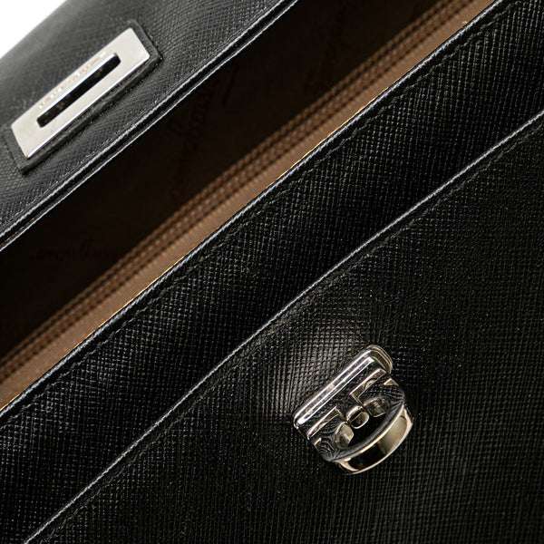 サルヴァトーレフェラガモ ガンチーニ ハンドバッグ トートバッグ FI‐21 6854 ブラック レザー レディース Salvatore Ferragamo 【中古】