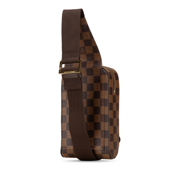 ルイ ヴィトン ダミエ ジェロニモス ボディバッグ ウエストバッグ N51994 ブラウン PVC レザー メンズ LOUIS VUITTON 【中古】