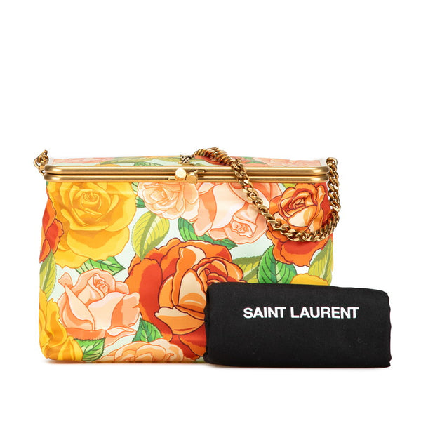 サンローラン YSLロゴ 花 フラワー チェーン ワンショルダーバッグ ライトブルー マルチカラー ポリアミド レディース SAINT LAURENT 【中古】
