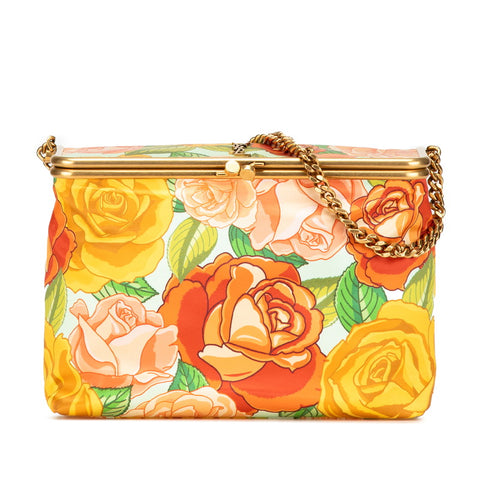 サンローラン YSLロゴ 花 フラワー チェーン ワンショルダーバッグ ライトブルー マルチカラー ポリアミド レディース SAINT LAURENT 【中古】