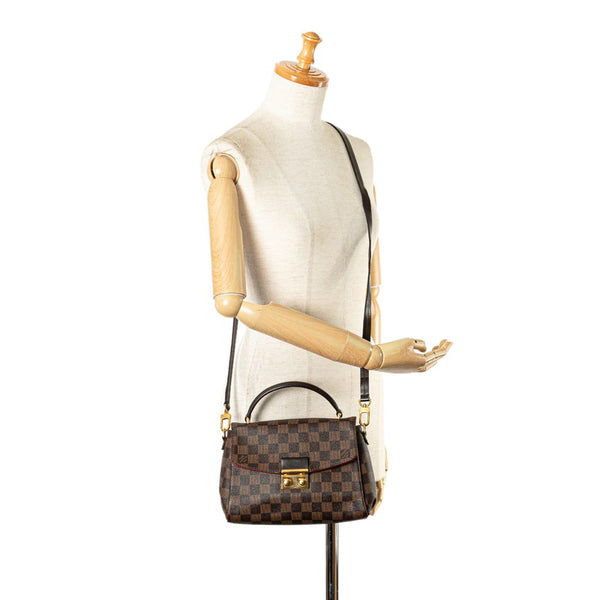 ルイ ヴィトン ダミエ クロワゼットPM ハンドバッグ ショルダーバッグ 2WAY N53000 ブラウン PVC レザー レディース LOUIS VUITTON 【中古】