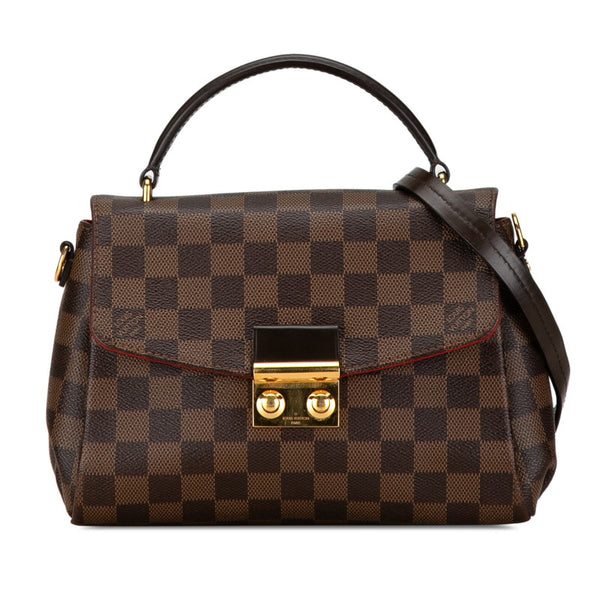 ルイ ヴィトン ダミエ クロワゼットPM ハンドバッグ ショルダーバッグ 2WAY N53000 ブラウン PVC レザー レディース LOUIS VUITTON 【中古】