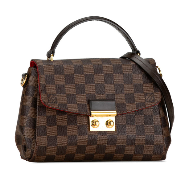 ルイ ヴィトン ダミエ クロワゼットPM ハンドバッグ ショルダーバッグ 2WAY N53000 ブラウン PVC レザー レディース LOUIS VUITTON 【中古】