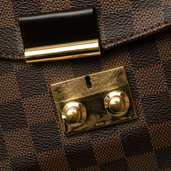 ルイ ヴィトン ダミエ クロワゼットPM ハンドバッグ ショルダーバッグ 2WAY N53000 ブラウン PVC レザー レディース LOUIS VUITTON 【中古】