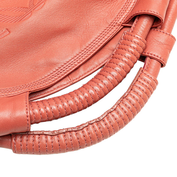 ロエベ アナグラム ナッパアイレ ハンドバッグ ピンクローズ レザー レディース LOEWE 【中古】