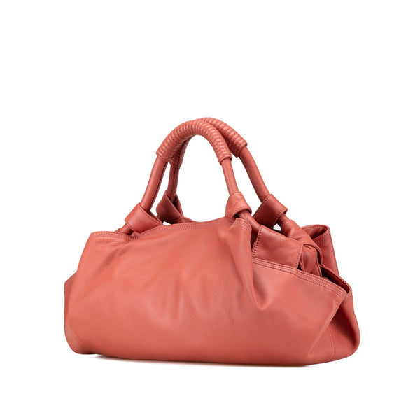 ロエベ アナグラム ナッパアイレ ハンドバッグ ピンクローズ レザー レディース LOEWE 【中古】