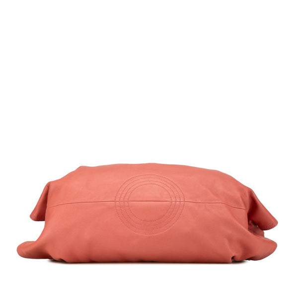 ロエベ アナグラム ナッパアイレ ハンドバッグ ピンクローズ レザー レディース LOEWE 【中古】