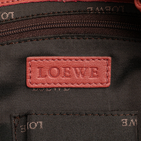 ロエベ アナグラム ナッパアイレ ハンドバッグ ピンクローズ レザー レディース LOEWE 【中古】
