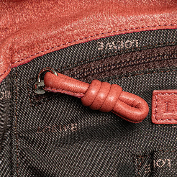 ロエベ アナグラム ナッパアイレ ハンドバッグ ピンクローズ レザー レディース LOEWE 【中古】