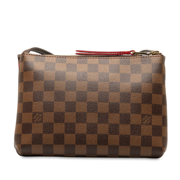 ルイ ヴィトン ダミエ トワイス 斜め掛け ショルダーバッグ N48259 エベヌ レッド PVC レザー レディース LOUIS VUITTON 【中古】