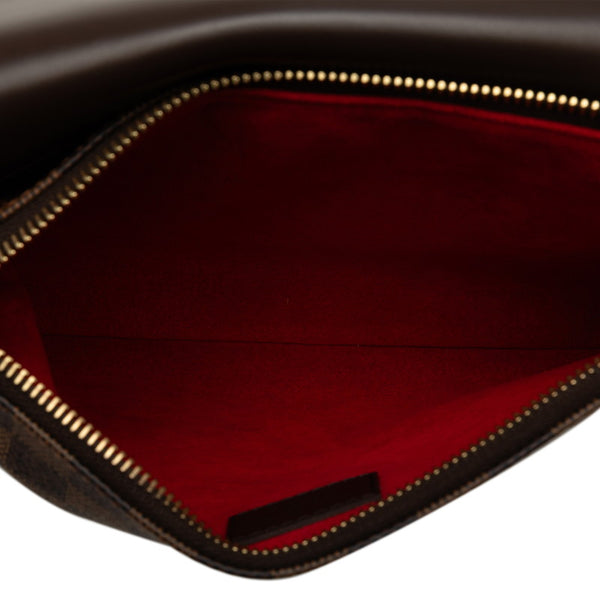 ルイ ヴィトン ダミエ トワイス 斜め掛け ショルダーバッグ N48259 エベヌ レッド PVC レザー レディース LOUIS VUITTON 【中古】