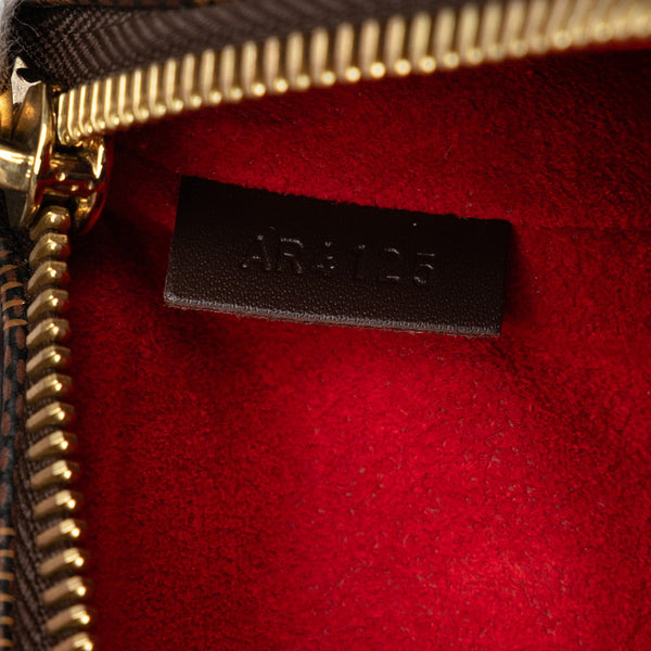 ルイ ヴィトン ダミエ トワイス 斜め掛け ショルダーバッグ N48259 エベヌ レッド PVC レザー レディース LOUIS VUITTON 【中古】