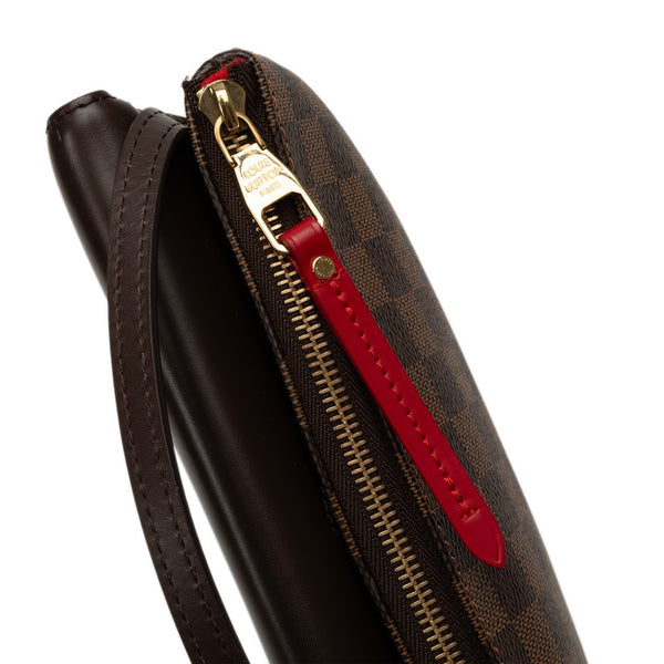 ルイ ヴィトン ダミエ トワイス 斜め掛け ショルダーバッグ N48259 エベヌ レッド PVC レザー レディース LOUIS VUITTON 【中古】