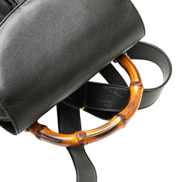 グッチ バンブー リュック バックパック 003 2058 0016 ブラック レザー レディース GUCCI 【中古】