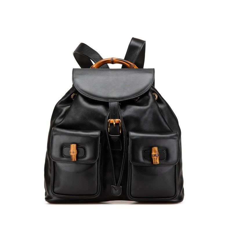 グッチ バンブー リュック バックパック 003 2058 0016 ブラック レザー レディース GUCCI 【中古】
