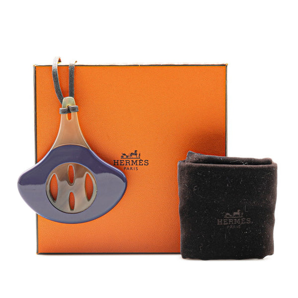 エルメス ネックレス パープル ブラウン バッファローホーン ラッカー レディース HERMES 【中古】