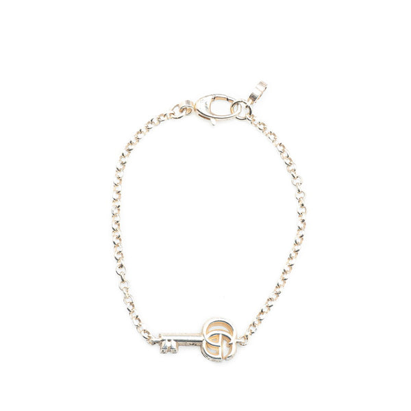 グッチ ダブルG キーチャーム ブレスレット #17 SV925 シルバー レディース GUCCI 【中古】