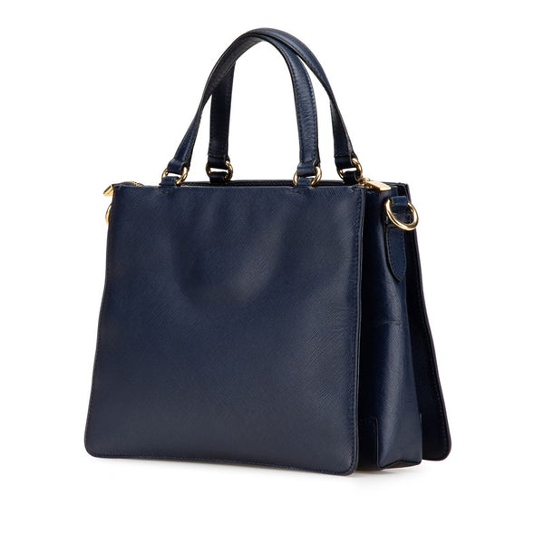 サルヴァトーレフェラガモ ヴァラリボン ハンドバッグ ショルダーバッグ 2WAY AB-21 E298 ネイビー レザー レディース Salvatore Ferragamo 【中古】