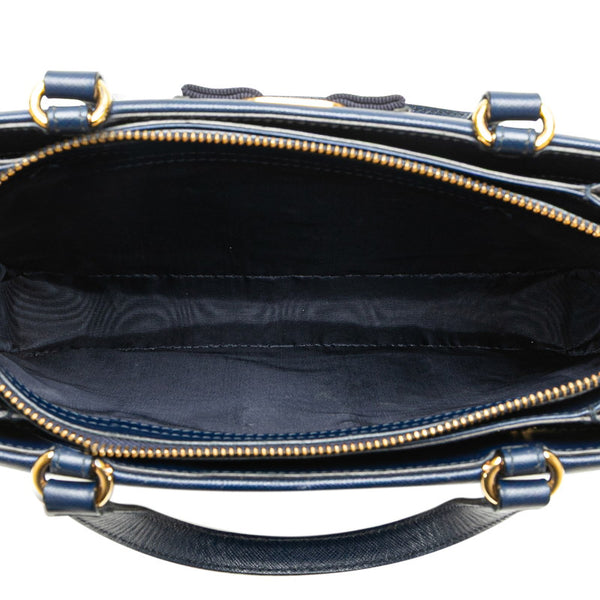 サルヴァトーレフェラガモ ヴァラリボン ハンドバッグ ショルダーバッグ 2WAY AB-21 E298 ネイビー レザー レディース Salvatore Ferragamo 【中古】