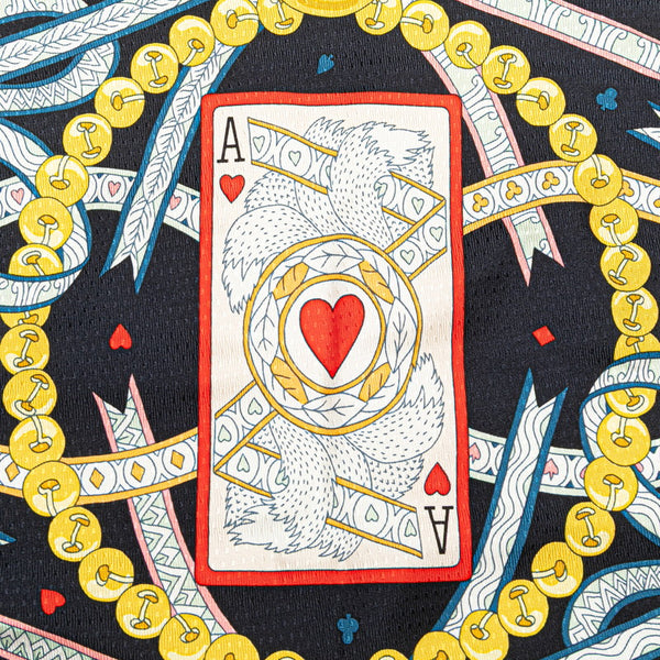 エルメス ロサンジュ ナノ ハートの女王 スカーフ ネイビー マルチカラー シルク レディース HERMES 【中古】