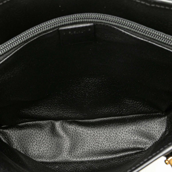 セリーヌ マカダム トートバッグ ブラウン ブラック PVC レザー レディース CELINE 【中古】